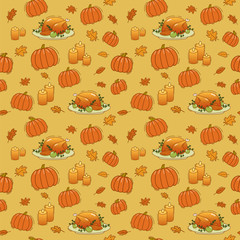 vector thanksgiving seamless pattern - 230233454