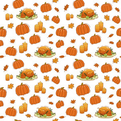 vector thanksgiving seamless pattern - 230233461