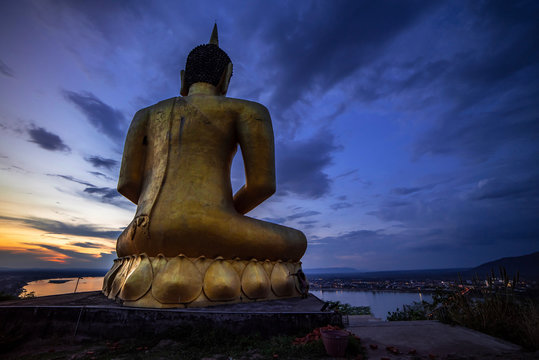 Big Buddha image in the mountains of Pakse  Laos.