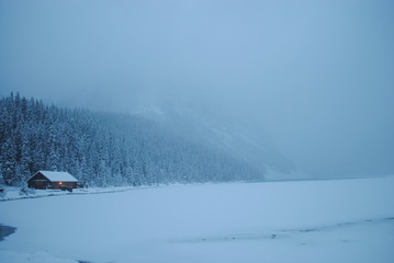 Fototapeta na wymiar Lake Louise in winter, Alberta, Canada
