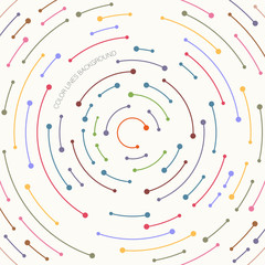 Abstract colorful stripe line in circle pattern background.