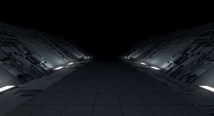 Abstract dark background futuristic machine © nespix