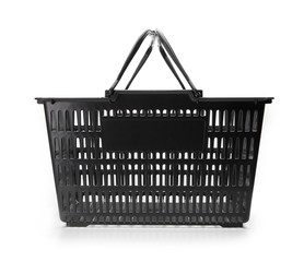 Shopping basket with handle up. empty.isolated on white.
