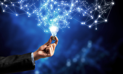 Innovative idea in businessman hand