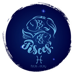 Round zodiac sign Pisces
