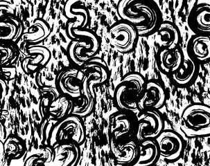 White and black grunge pattern. Background. Brush. Vector.