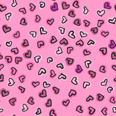 Seamless pattern with hand drawn hearts. Happy Valentine s Day.