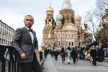 asian businessman in city