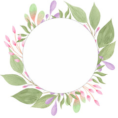 Watercolor Leaves and Flowers Colorful Frames