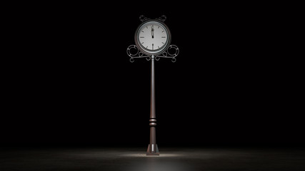 Street clock 3d rendering