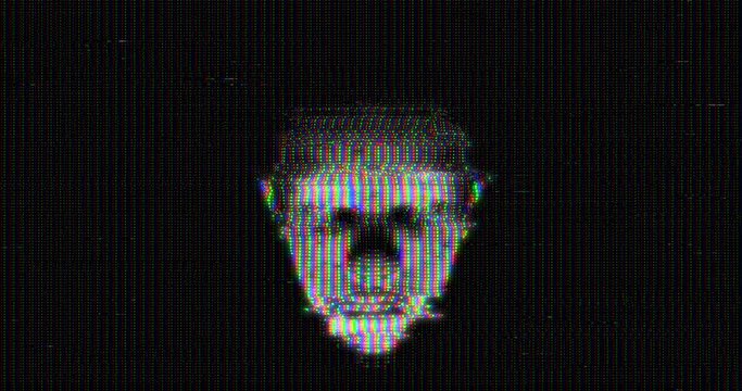 Artificial Intelligence Human Head Digital Noise Technology Animation