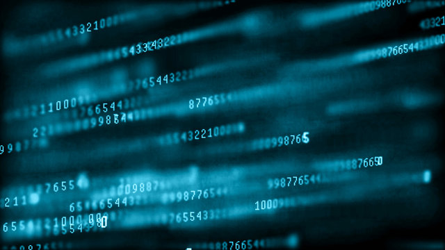 Digital background matrix. Binary computer code. Hacker concept. 3d rendering