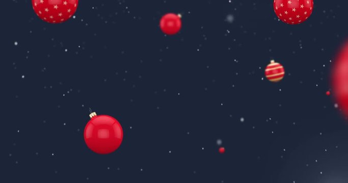 Christmas Ball Background Loop is a well-designed animation video for winter holidays. Shiny balls and snow particles create a wonderful holiday vibe. Great for intros and any type of videos.