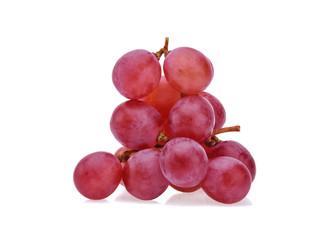 red grapes isolated on white background