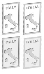 Italy 3d map on the postage stamp vector
