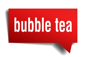 bubble tea red 3d speech bubble