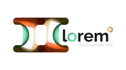 Abstract geometric design logo made of flowing elements