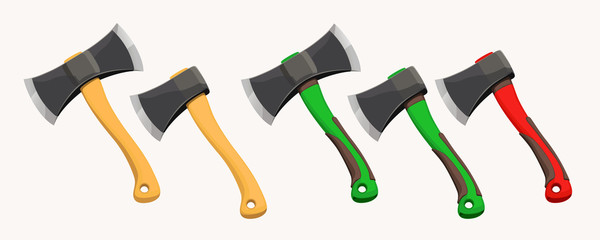 set of modern and old axes