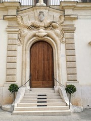 Fototapeta na wymiar Porta a forma di bocca mostruosa a palazzo Zuccari a Roma in Italia.