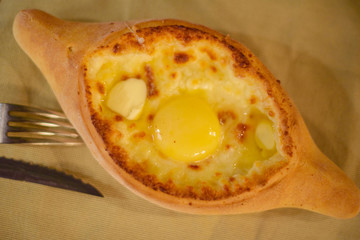 khachapuri adjara traditional Georgian cuisine meal