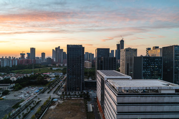 Modern business buildings in Nanjing