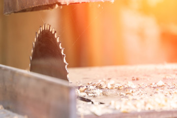 Carpenter's Workplace, Circular Saw, Old Rural Workshop