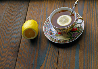 Tea with lemon.