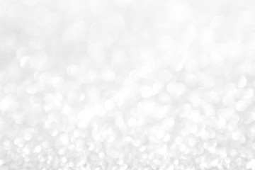 abstract background white Silver lights on christmas bokeh