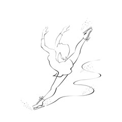 silhouette of the skater isolated on white background, vector illustration