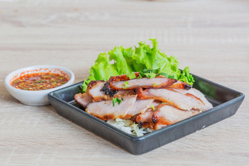 Thai grilled pork, delicious food background