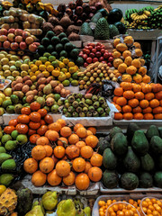 Asorted fruits and vegetables on a market ready to be bought