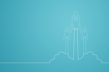 startup business plan concept innovation creative idea design leadership rocket flying up to sky infographic strategy target to success of management development marketing finance investment project.