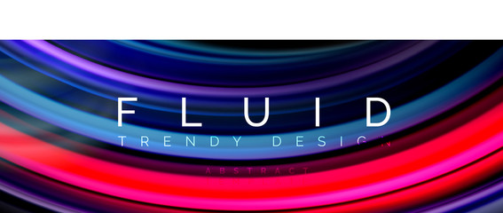 Mixing color waves on black, liquid flowing shapes