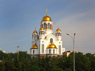Fototapeta na wymiar City landscape, church. Russia, Ekaterinburg, Sverdlovsk region