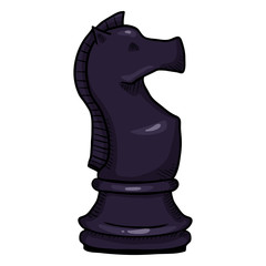 Fototapeta premium Vector Single Cartoon Illustration - Black Knight Chess Figure.