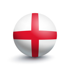 Obraz premium Flag of England in the form of a ball. Vector illustration