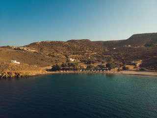 Fototapeta na wymiar Aerial View Of Saint's Constantine Beach (Astypalaia Greece)