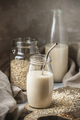 Non dairy oat milk for vegan diet
