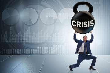 Business concept of crisis and recession