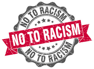 Obraz premium no to racism stamp. sign. seal