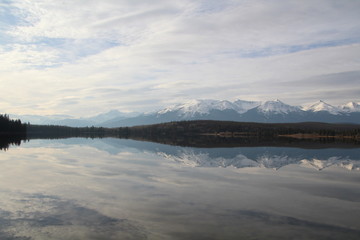 Calm Pyramid Lake, Jasper National Park, Alberta