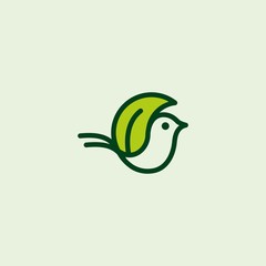Bird Leaf Nature Abstract Creative Ecology Icon Logo Design Template Element Vector