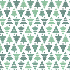 Christmas tree seamless pattern. Vector background.