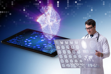 Telehealth concept with doctor doing remote check-up