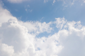 blue sky and cloudy beautiful sky in sunny day . natural environment scene view of skyscape . white fluffy clouds textured .