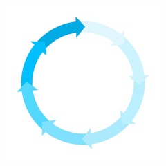 Blue circle arrows for chart. Vector graphic illustration.  - 230254859