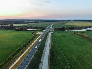 road to the field in the North of Russia