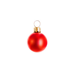 Christmas Red Ball isolated on white Background. Christmas decoration