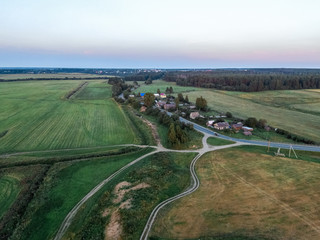 village in the Russian North in the field