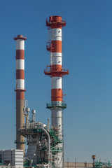 Fototapeta na wymiar Detailed part view, industrial complex of oil refinery